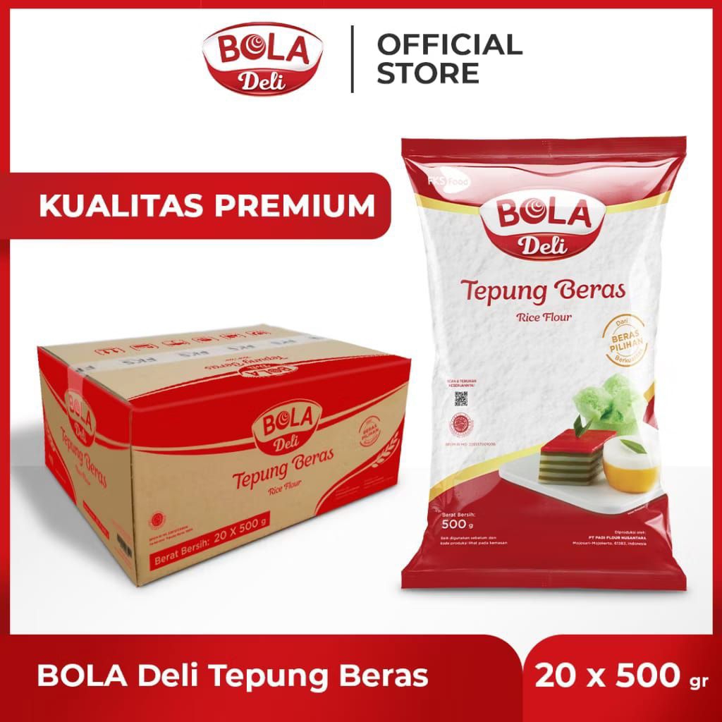 

TEPUNG BERAS BOLA DELI 1 DUS // 500GRAM // 20 PCS