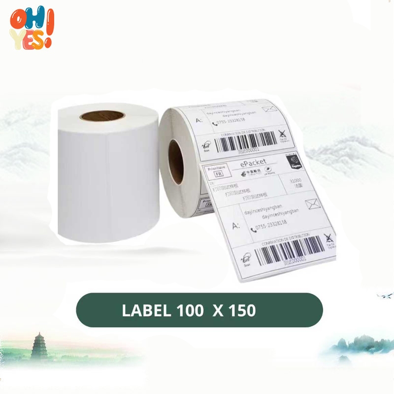 

OhYes Label Thermal 100x150mm A6 Isi 250 300 350 400 450 500 Lembar/Roll