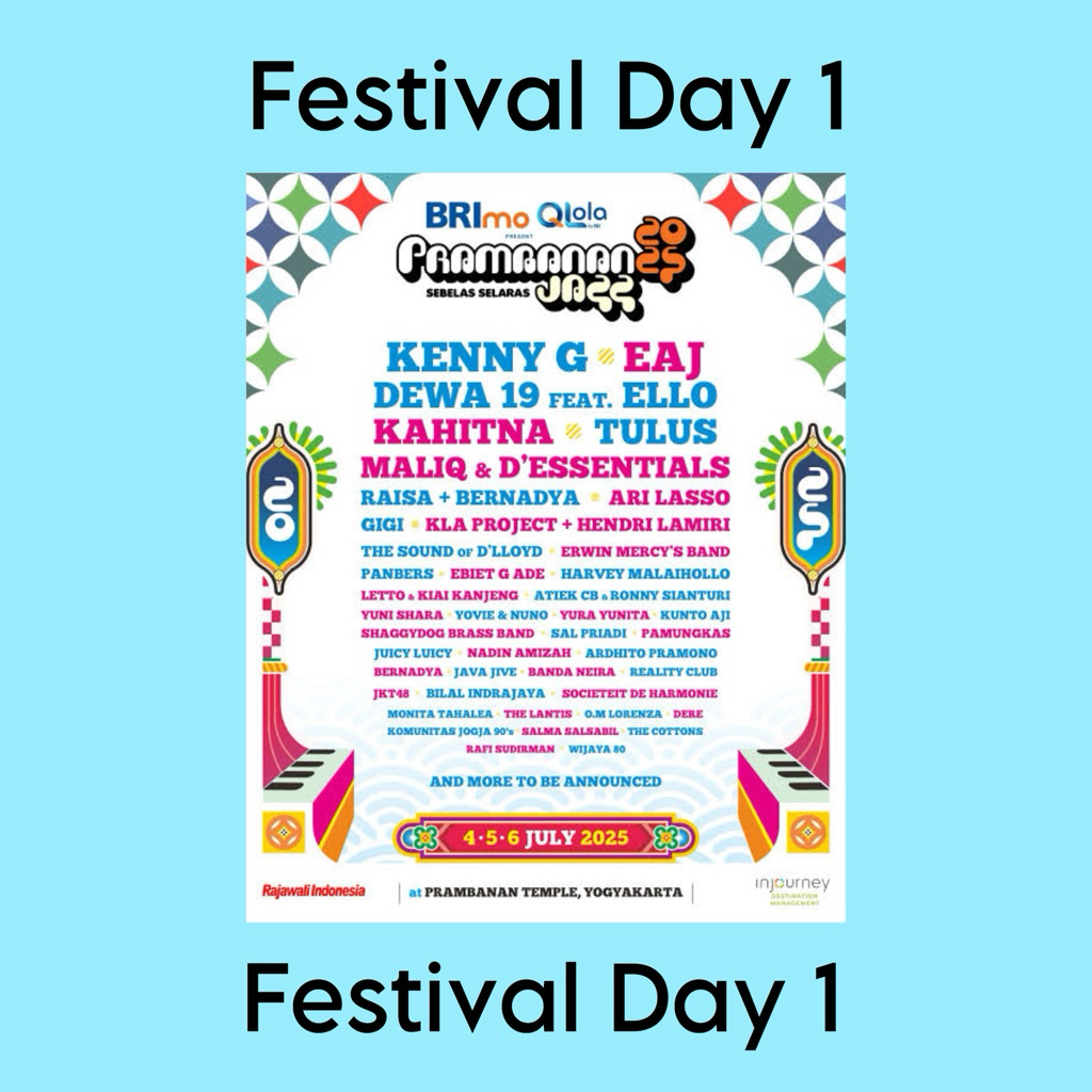Tiket Prambanan Jazz 2025 - Festival Day 1