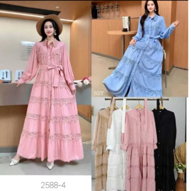 Sale Gamis Lebaran Import Rayon Sutra Elegan