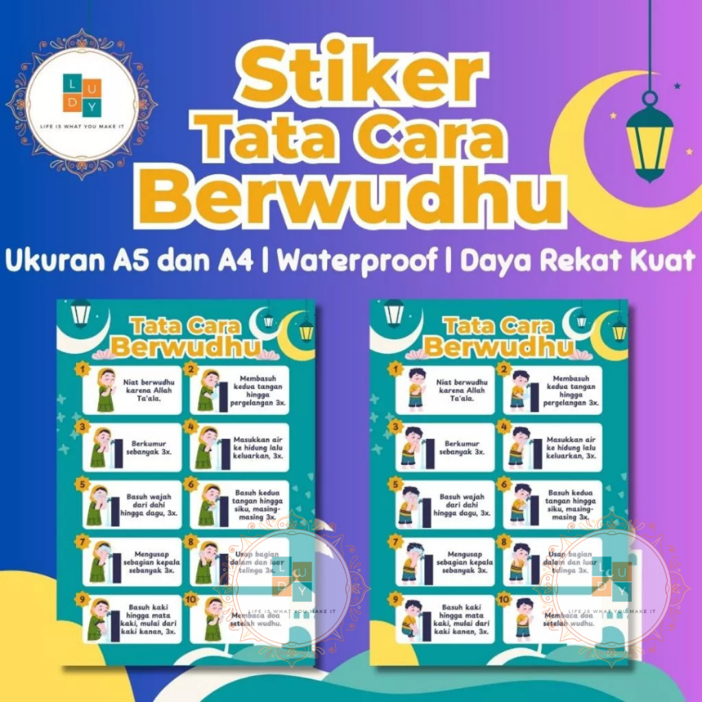 

Stiker Tata Cara Wudhu Ukuran A4 dan A5, Waterproof, Daya Rekat Kuat, Gambar Jelas dan Terang | Bisa COD