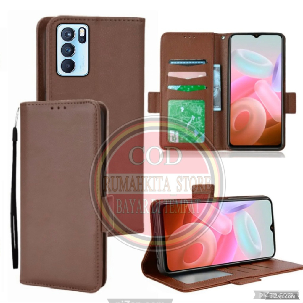CASE HP OPPO RENO 6 PRO- CASING DOMPET-FLIP COVER LEATHER-SARUNG HP