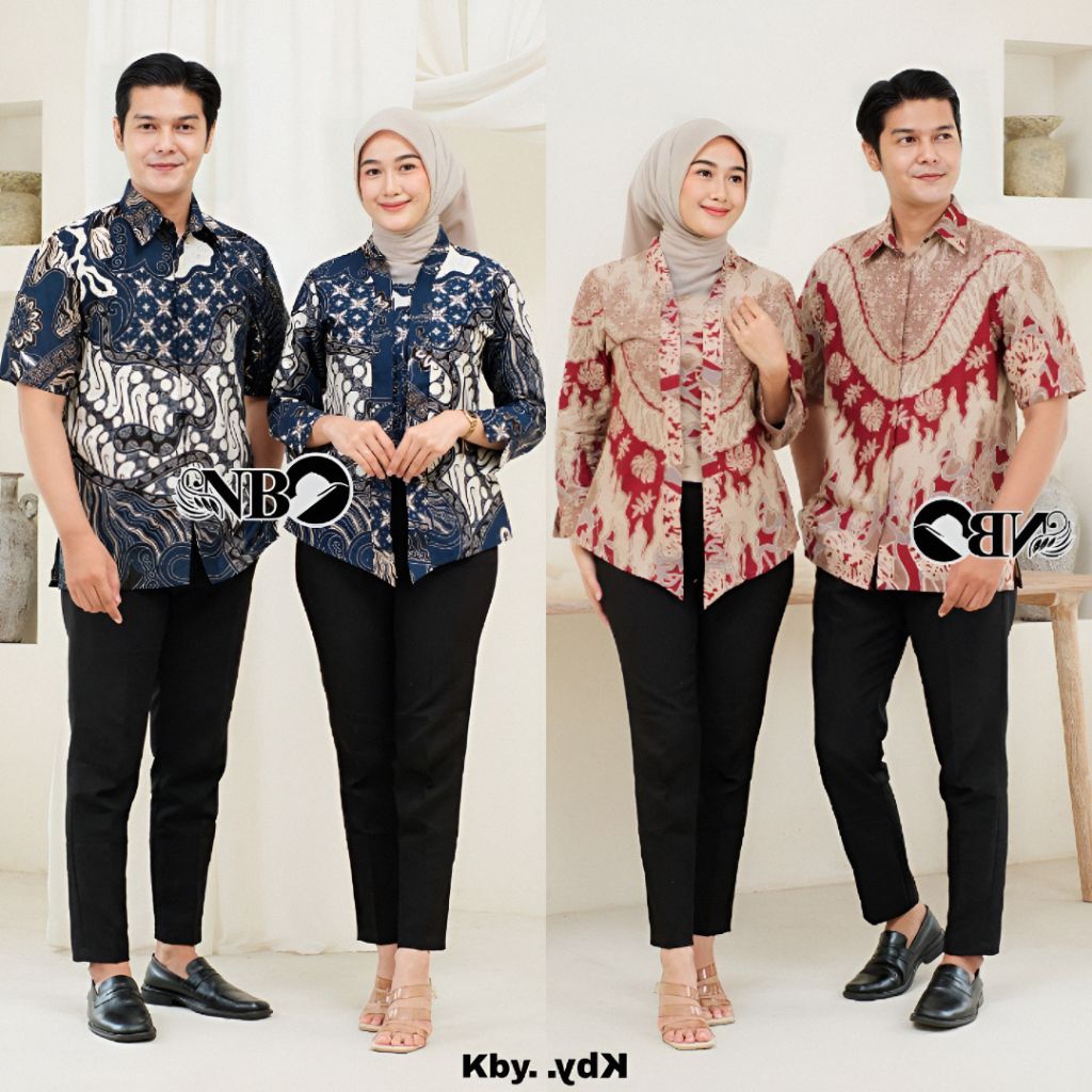 Batik couple hem-blouse kebaya terbaru batik kerja kantor wanita seragam batik by Aprilia batik