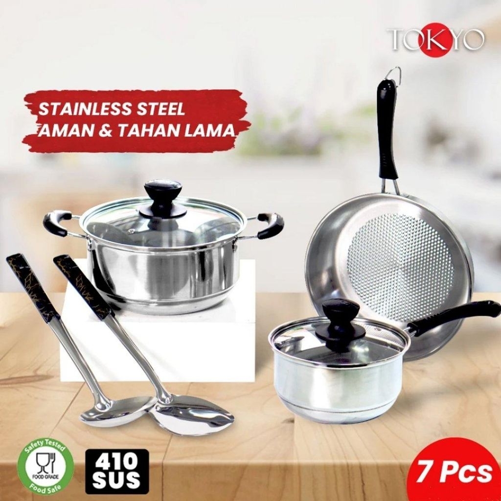 ASTA TOKYO (CKK) - PANCI SET STAINLESS STEEL 7PCS