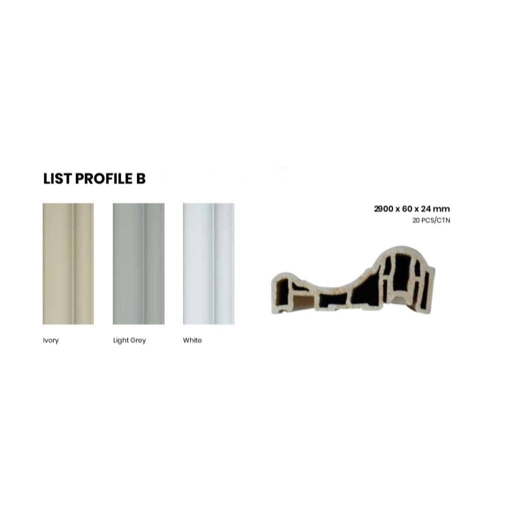 WPC LIST PROFILE MEREK ROSHAN TYPE LIST PROFILE B UKURAN 2900x80x24mm
