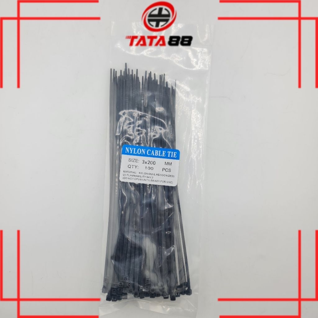 

KABEL TIES 3X200 MM ISI=100 - kabel ties 3x200 mm nylon isi 100pcs