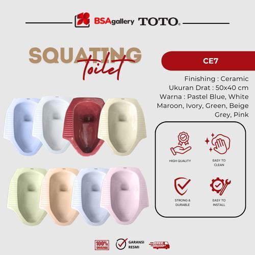 KLOSET JONGKOK TOTO CE7 WARNA / KLOSET TOTO ORIGINAL BARU CE 7 - GREY, INSTANT KURIR