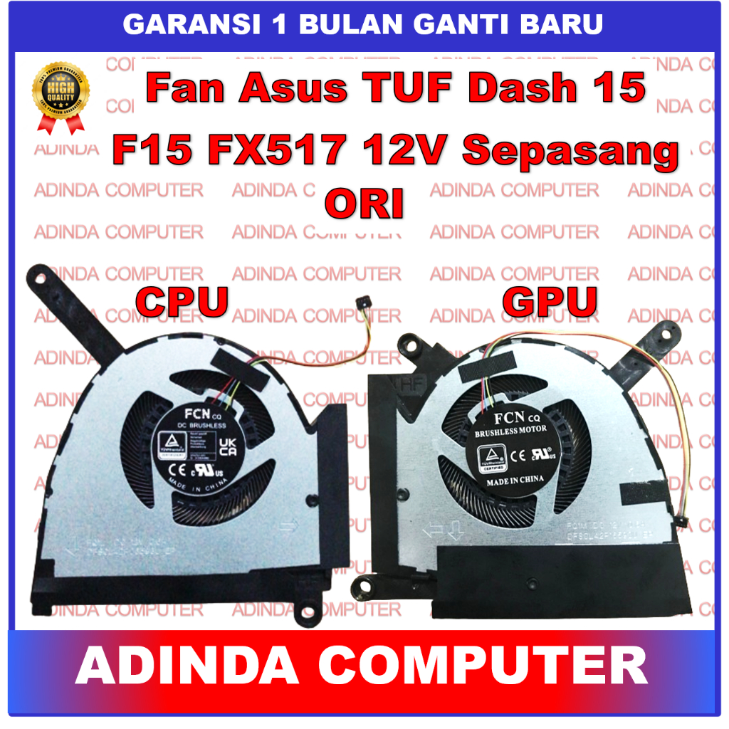 Kipas Fan Asus TUF Dash 15 F15 FX517 FX517Z FX517ZC FX517ZE FX517ZM FX517ZR RTX3050 RTX3060 RTX3070 