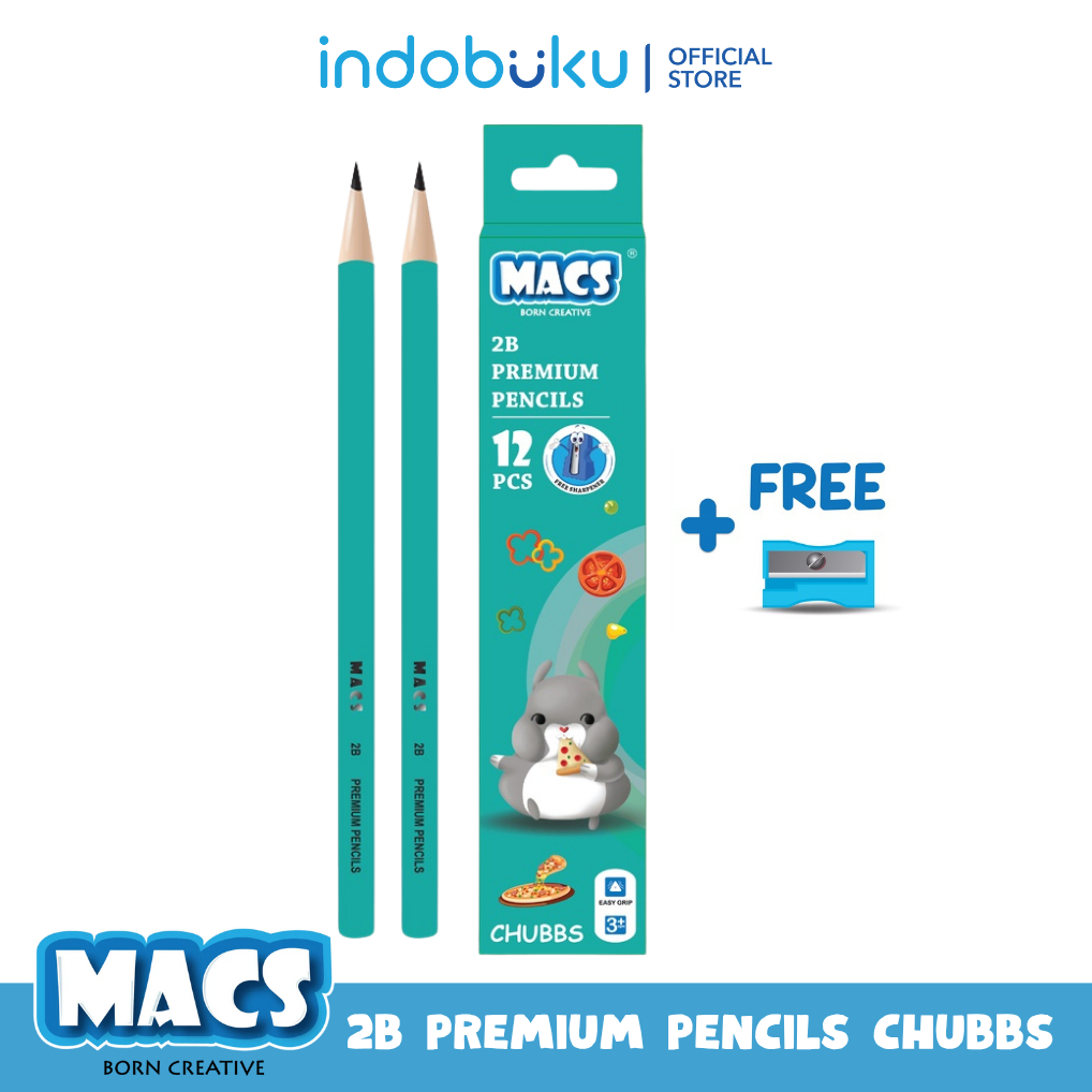 

MACS Pensil 2B Premium Segitiga 1 Pack 12 Pcs Chubbs