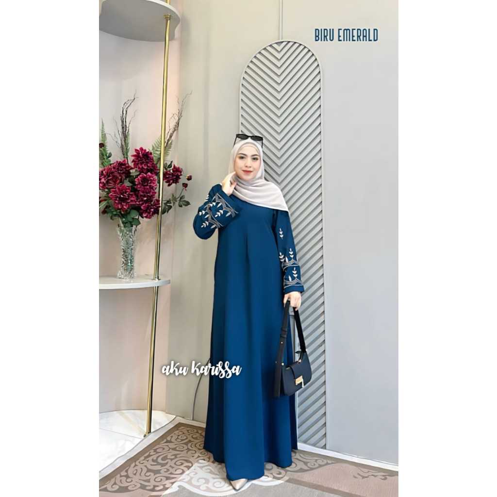 Gamis Azeera Syari Ori Aku Karissa Terbaru/AZEERA NAYSILA Set Cerutyt/Gamis polos/Gamis Aku Karissa/