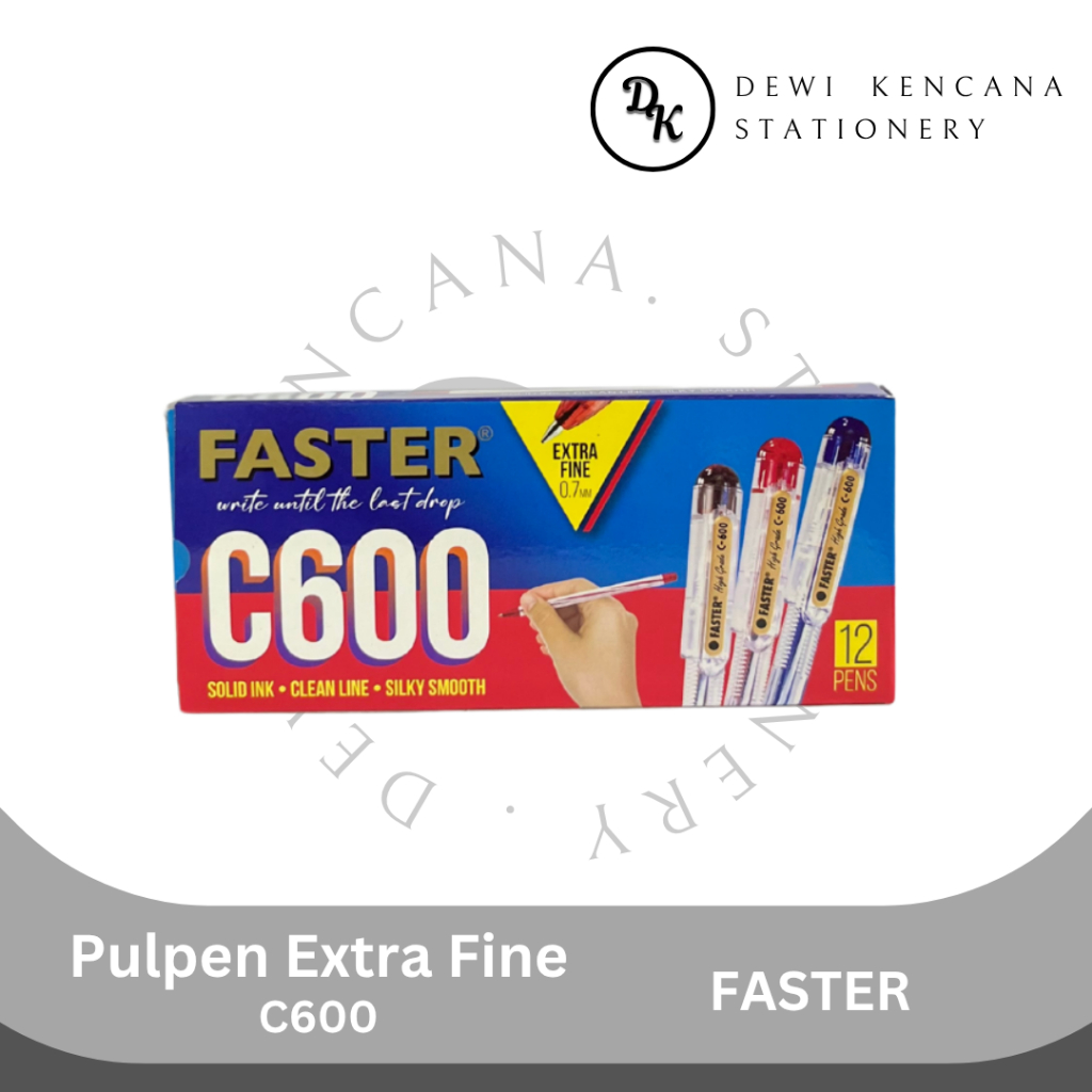 

Faster Pulpen C600 0.7mm Tinta Hitam 1 Pak isi 12 pcs