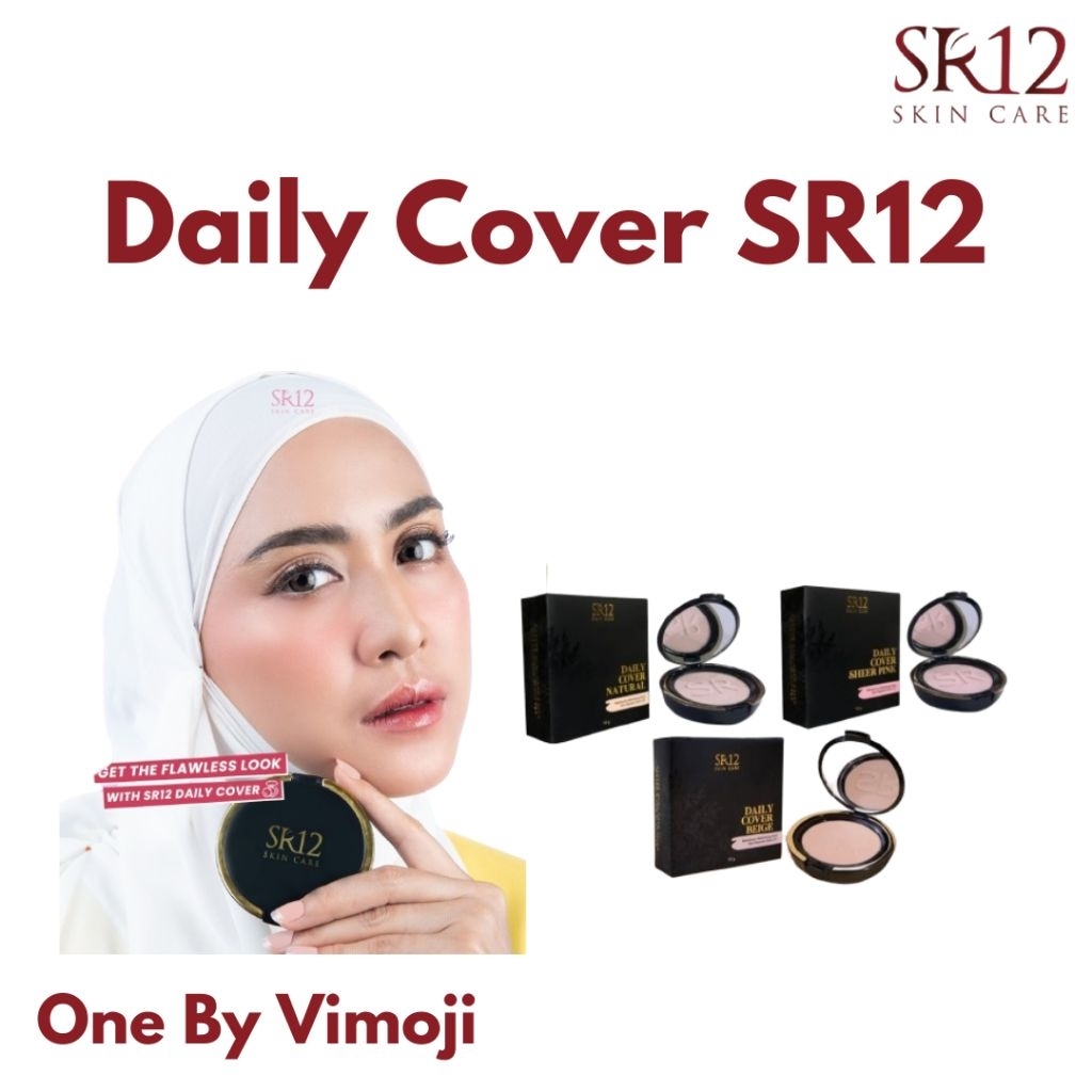 Daily Compact Powder Natural SR12 Skincare Bedak Padat Berfoundation Ringan Tahan Lama Tidak Luntur