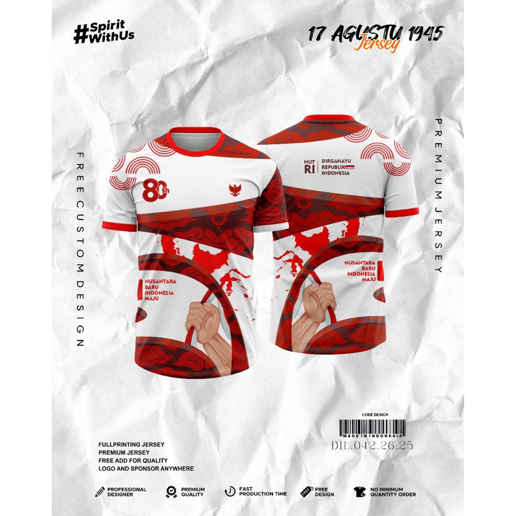 Jersey Baju HUT RI 80th Custom
