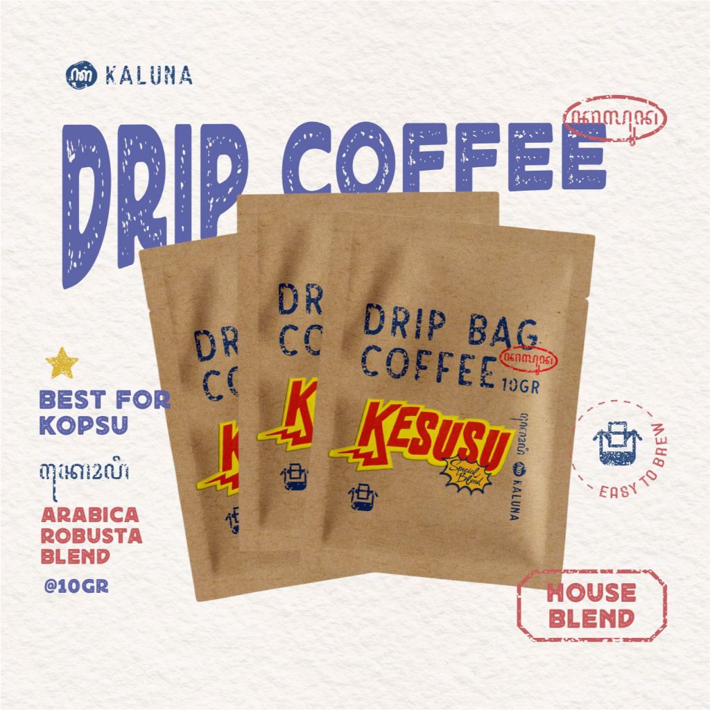

Bundling - 3 Pcs Drip Bag Coffee Houseblend 70R:30A (Kesusu) - Kaluna Kopi Seduh Instan Tanpa Ampas