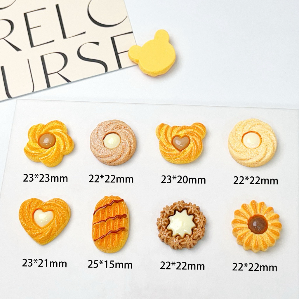 Doradoray_ 50Pcs Clay Resin Karakter Biskuit Coklat Cookies Lucu