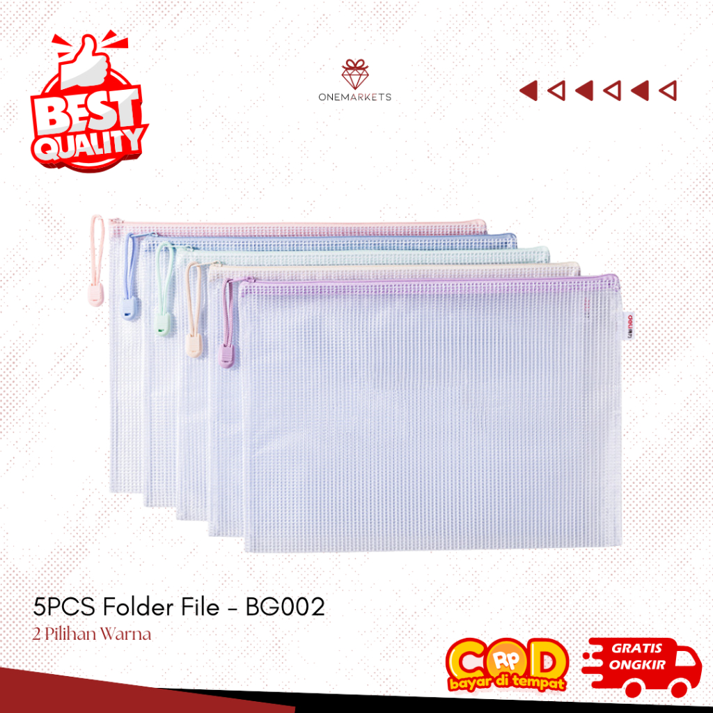

5PCS Folder Plastik File - Amplop Buku Tulis / Map Tas Seleting / Plastik Buku Alat Tulis / Perlengkapan Alat Tulis Sekolah - BG002