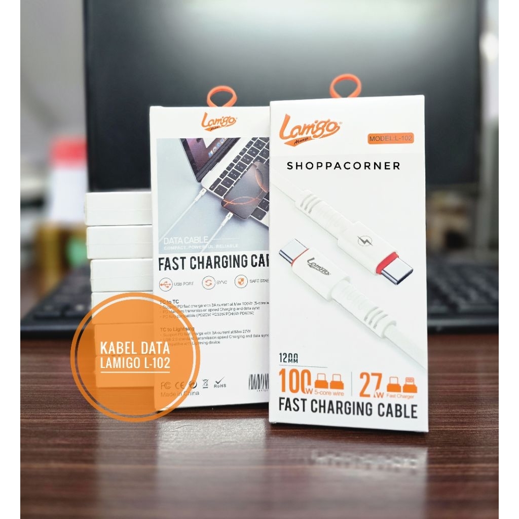 KABEL DATA LAMIGO L-102 TYPE C TO TYPE C / C TO C / C TO LIGHTNING