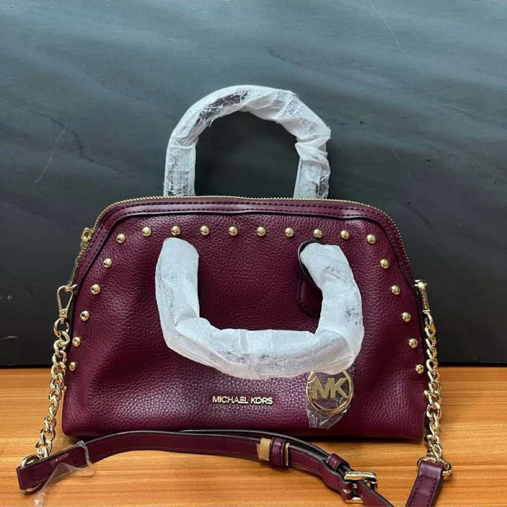 MK Kiri small dome Satchel marun no pricetag
