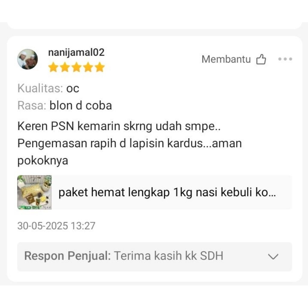 

Nafariz724 Beras Basmati 1Kg Plus Bumbu Arabian Food 1 Varian ( Kebuli,Briyani, Khabsah,Mandhi Dan