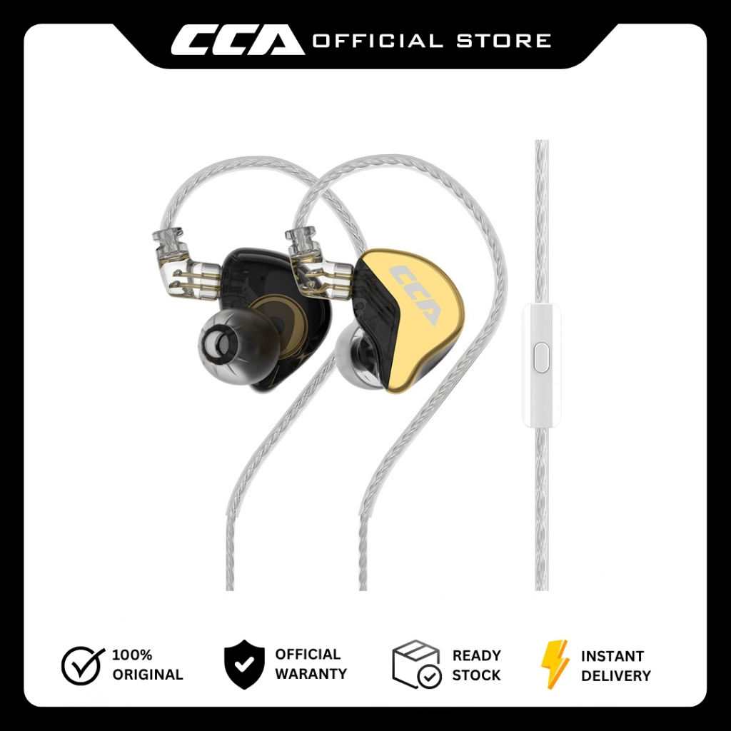 CCA CRA+ with Mic In Ear Monitor Earphone Upgrade from CCA CRA - Gold