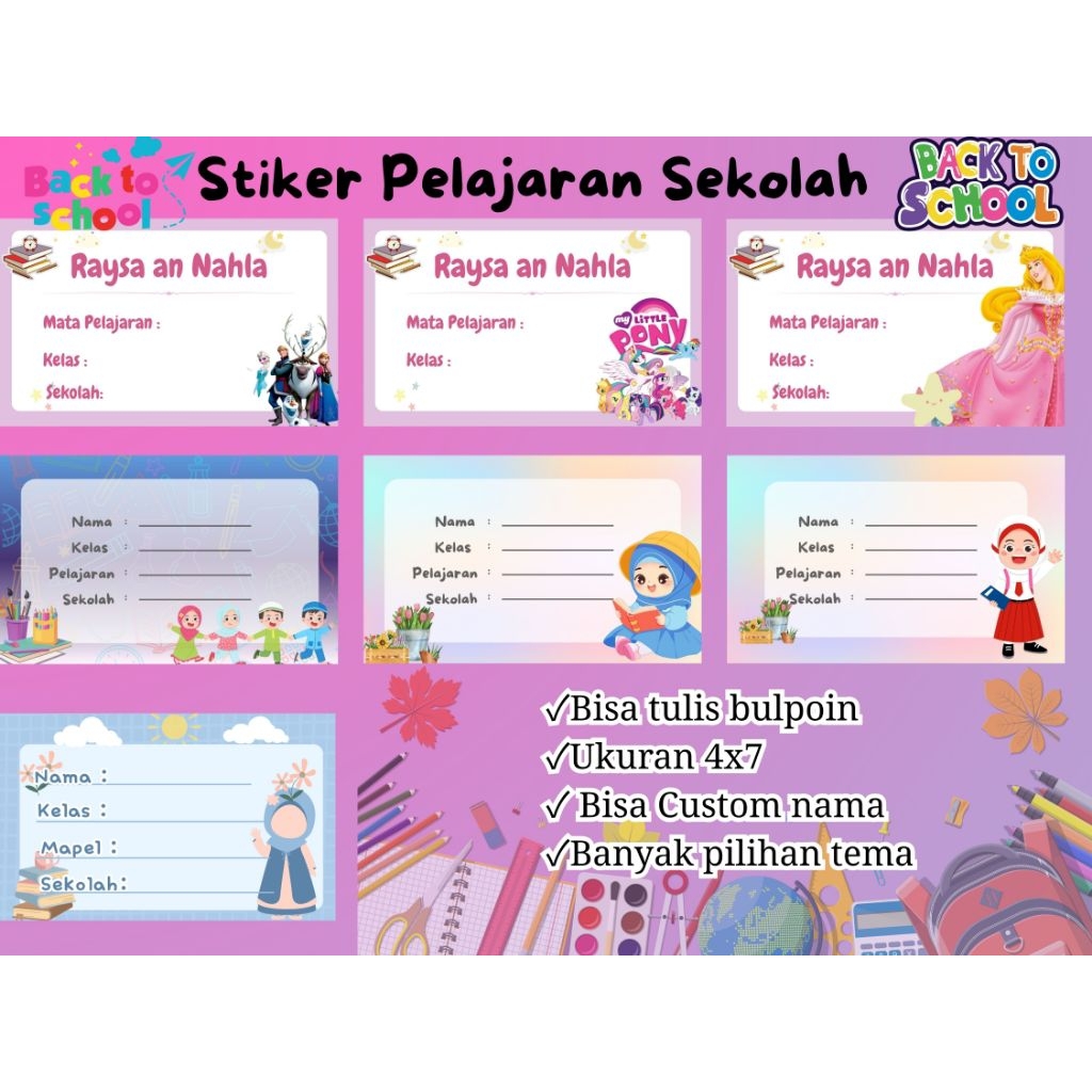 

Sticker label buku pelajaran