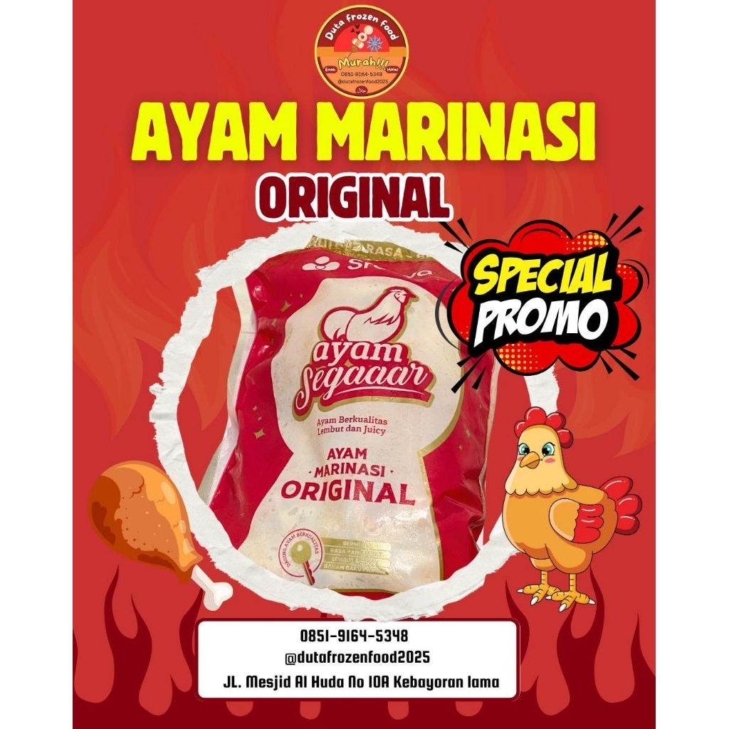 

sreeya ayam frozen. ayam potong. ayam marinasi 1kg ayam segaaara