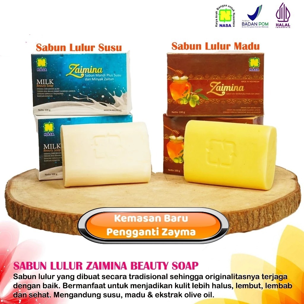Zaimina Sabun Lulur Madu & Milk - Sabun Zayma - Zayma Madu - Zayma Milk - Agen Kosmetikkk