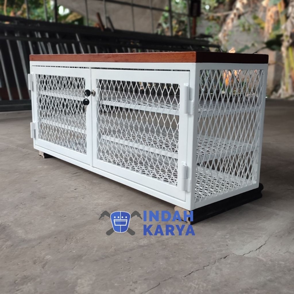 shoe bench shoe storage rak sepatu besi kombinasi kayu solid