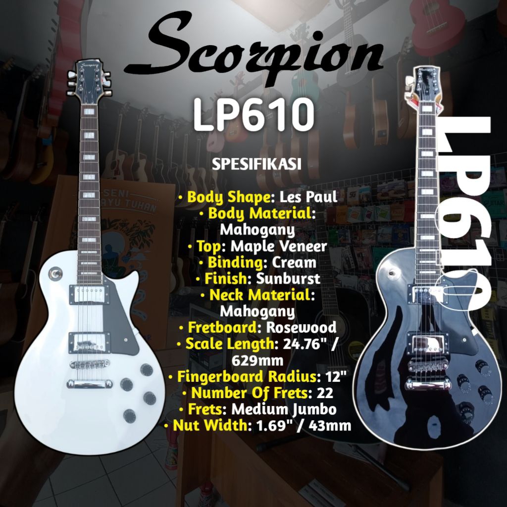 GITAR ELEKTRIK SCORPION LP610 ORIGINAL GITAR SCORPION MODEL LESPAUL SCORPION LP610