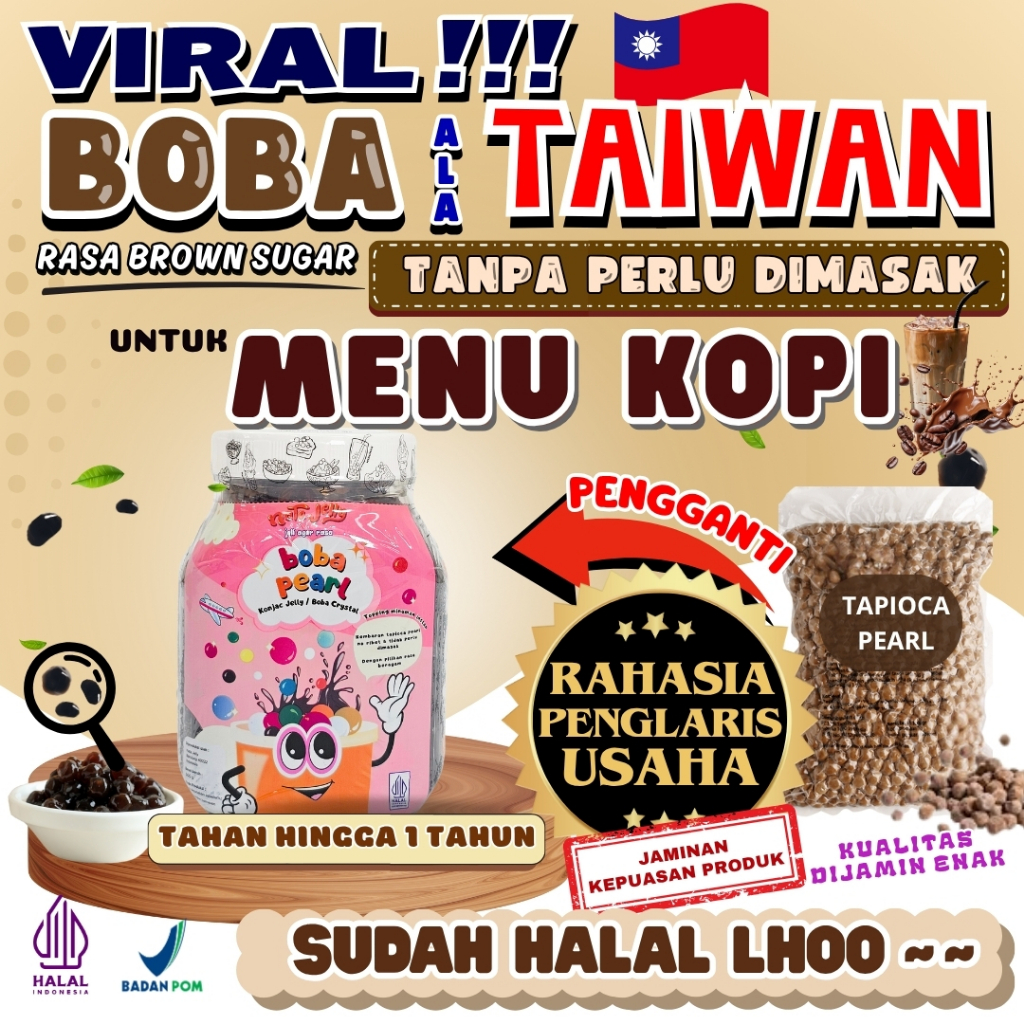 

BobaTapiocaPearlSiapSajiCocokDengan HAAN Bubuk Es Krim Ice Cream Powder - Boba Pearl Brown Sugar 500 Gram | Cocok Untuk Semua Jenis Minuman