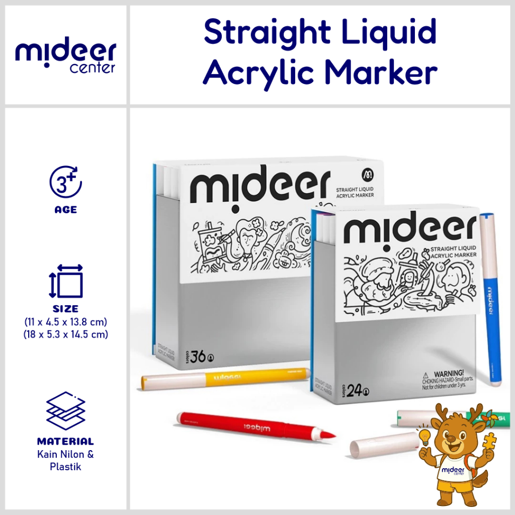 

Mideer Straight Liquid Acrylic Marker Spidol Akrilik Mideer Terbaru