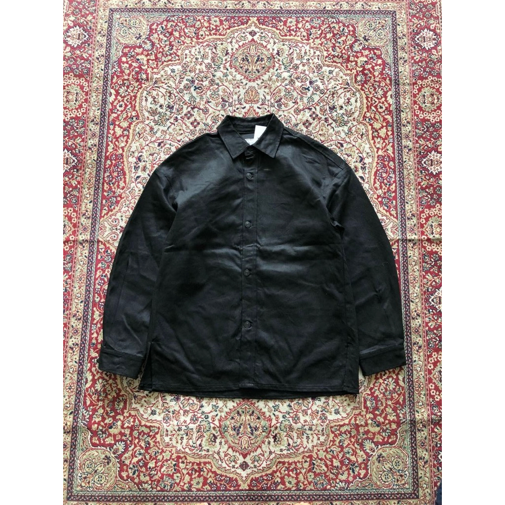 Maison mined black coating denim shirt jacket F843