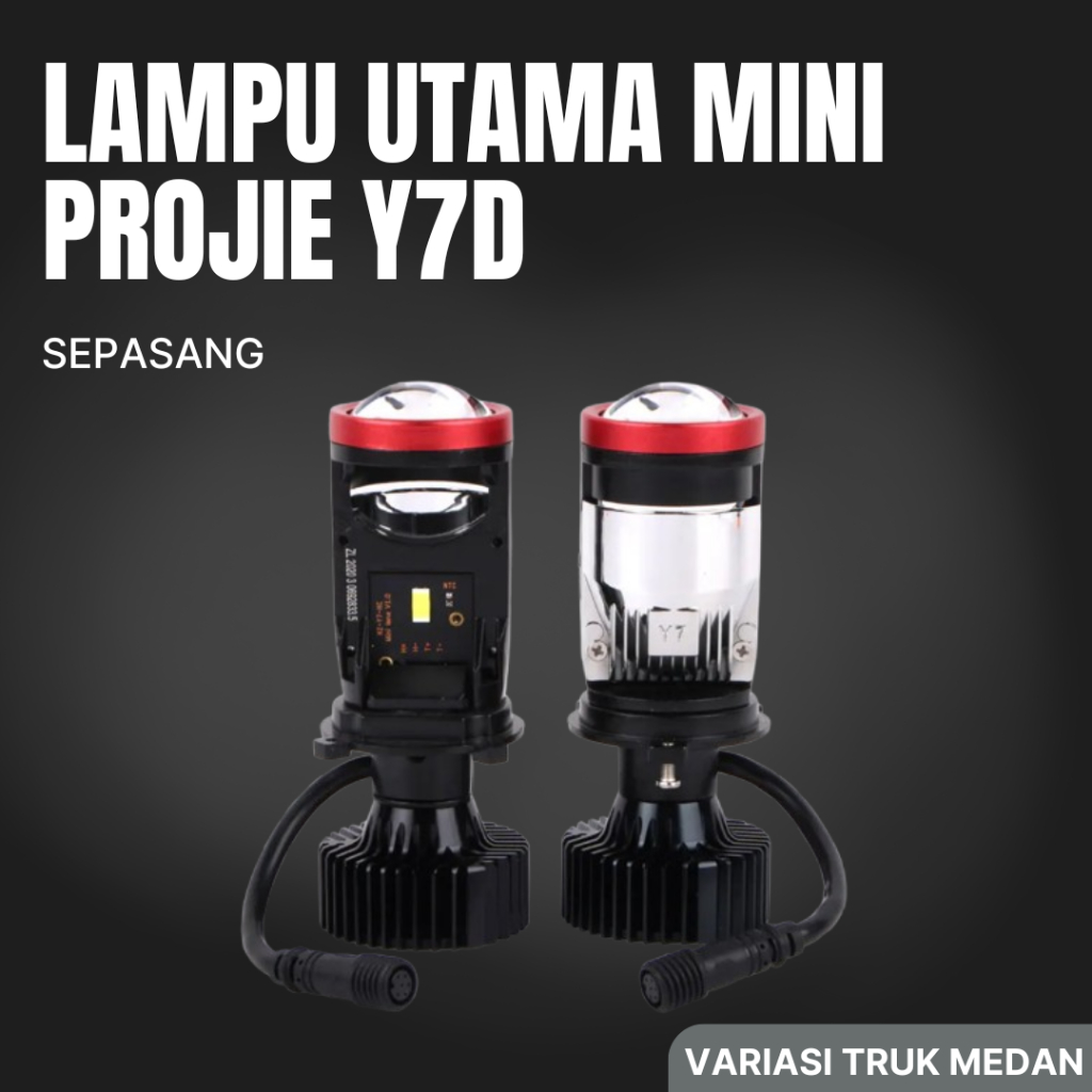 LAMPU UTAMA PROJIE Y7 TERANG HARGA SATU PASANG