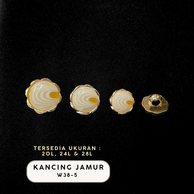 Kancing Jamur #w38-5  Uv/Rosegold