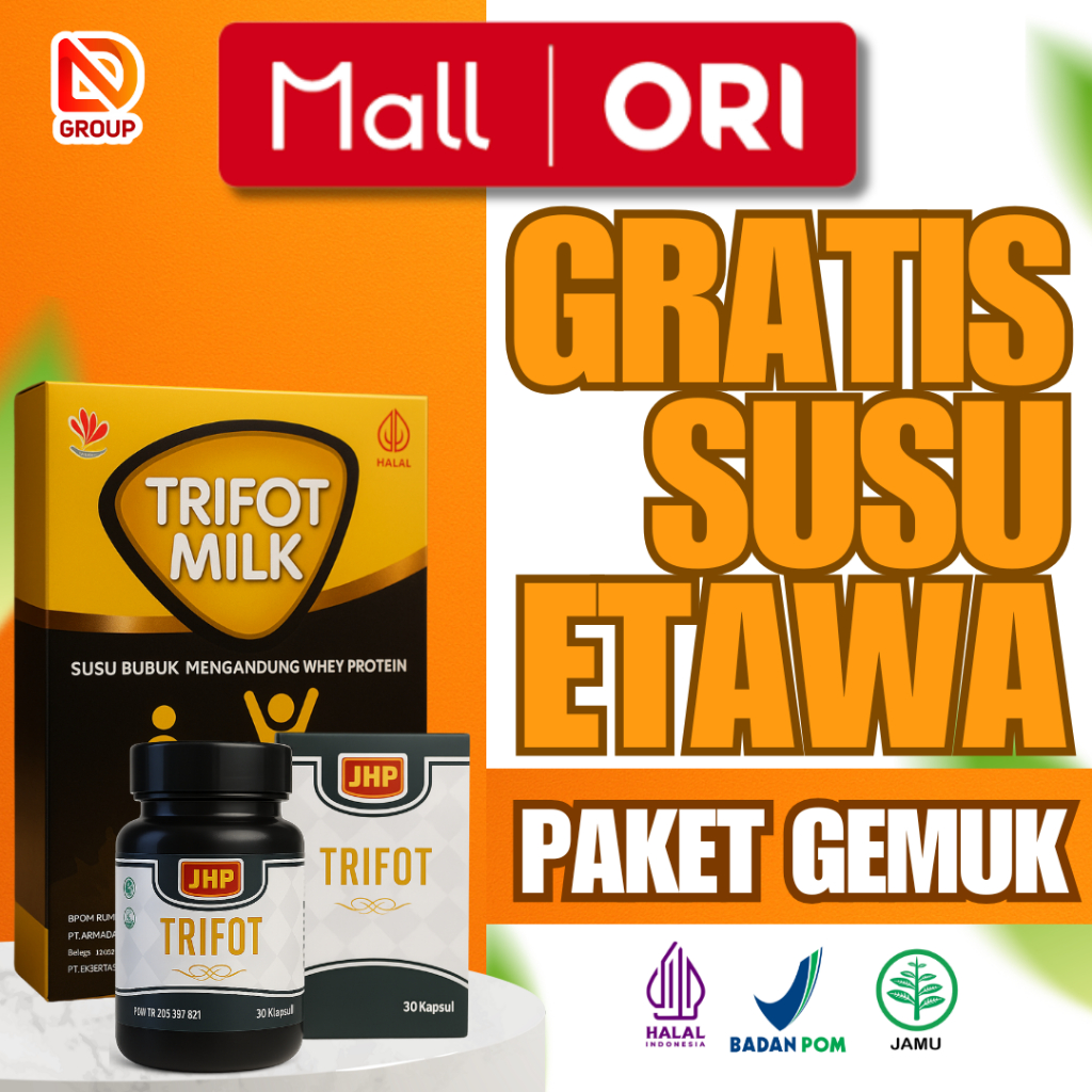 

PAKET KOMBO TRIFOT MILK + KAPSUL | Susu & Obat Penggemuk Badan BPOM HALAL