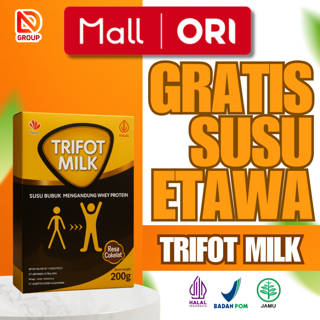 

TRIFOT MILK Rasa Coklat | Susu Penggemuk Badan BPOM HALAL | TERLARIS