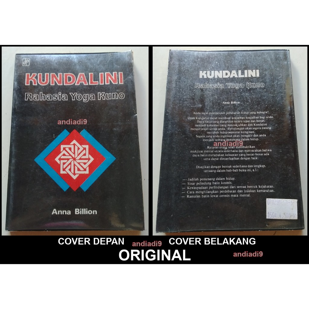 BUKU KUNDALINI RAHASIA YOGA KUNO ANNA BILLION 1990 ORIGINAL