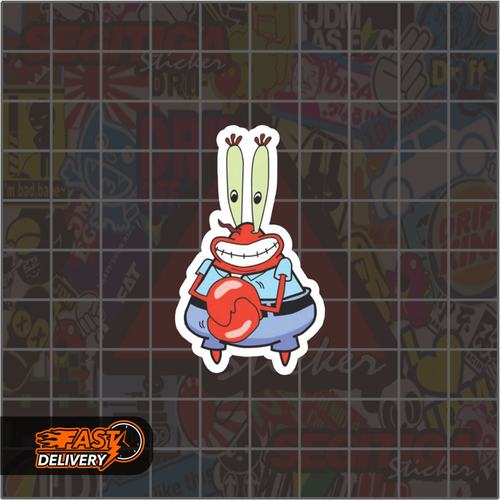 

Sticker Mr Krabs Ukuran 3 x 5 Cm
