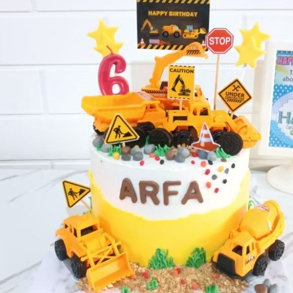 

cake ulang tahun konstruksi / kue ulang tahun anak laki-laki