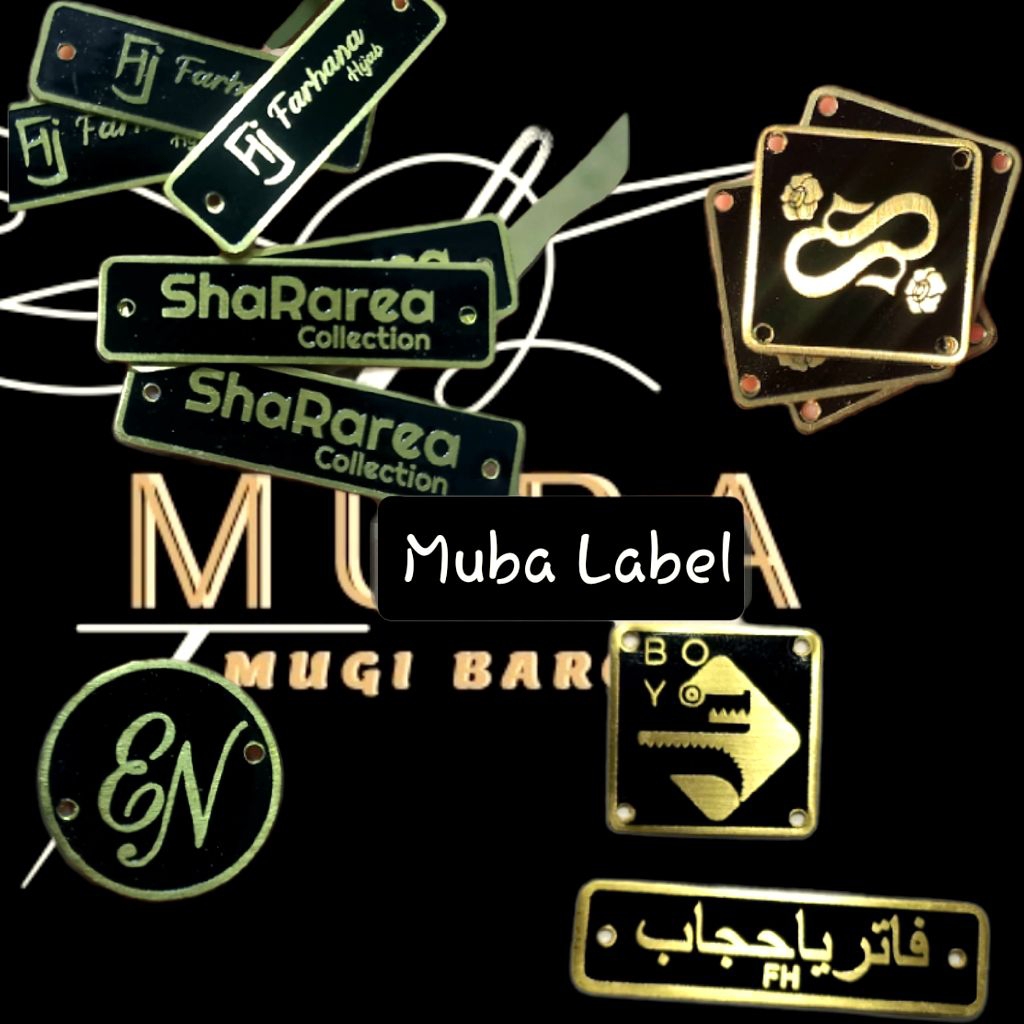 

Label plat hijab besi/Plat label kuningan/gamis/baju/furniture/dll bisa custom bahan kuningan