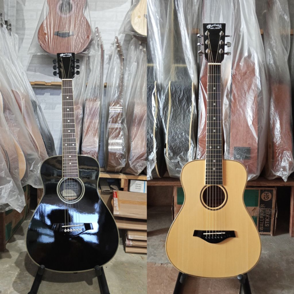 Gitar 3/4 Martin Akustik Custom Tanem Besi Bonus Tas Fre Pekin Kayu
