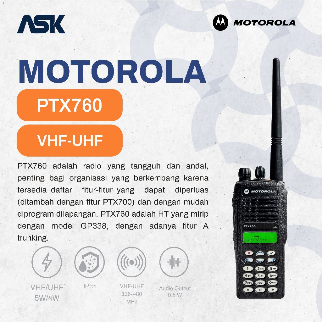 Handy Talky PTX760 EX MOTOROLA / HT PTX 760 EX