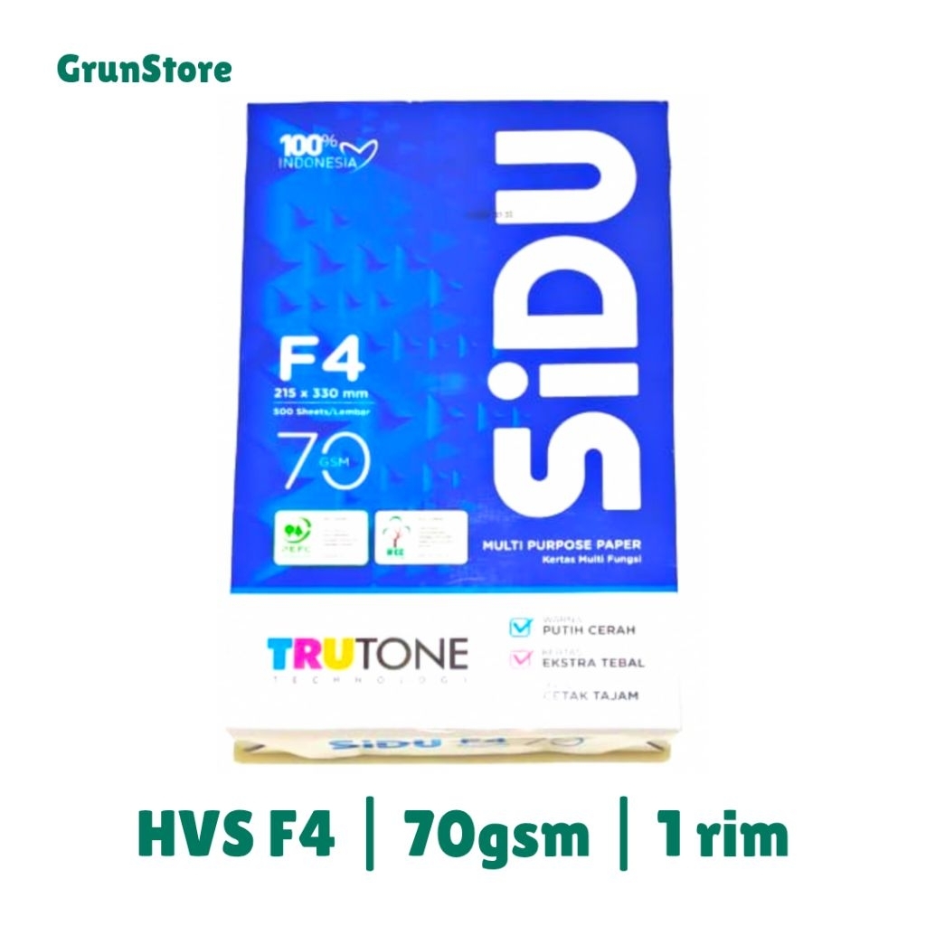 

Kertas hvs F4 70 gsm sidu / kertas hvs f4 sidu 1 rim