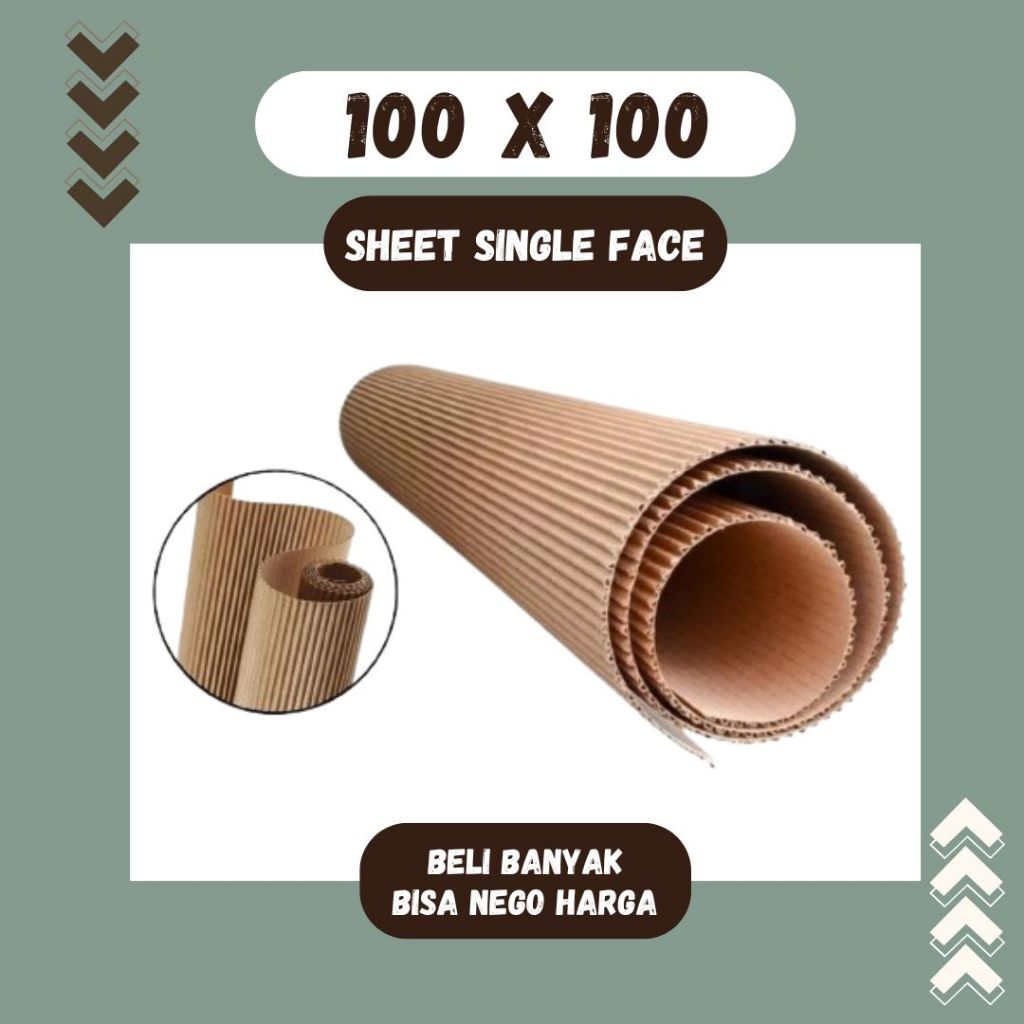 

Kardus Lembaran Single Face 100x 100 Polos Corrugated 1m x 1m Karton Gelombang Dos Sheet Tebal