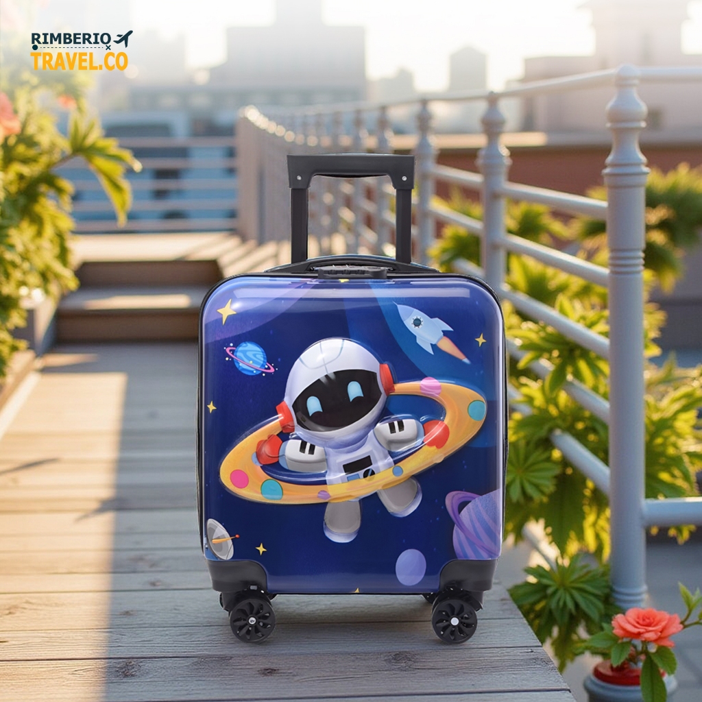 Koper Anak Troli 18 Inch Roda 360° Koper kabin karakter Lucu, Ringan, Cocok Travelling 92011