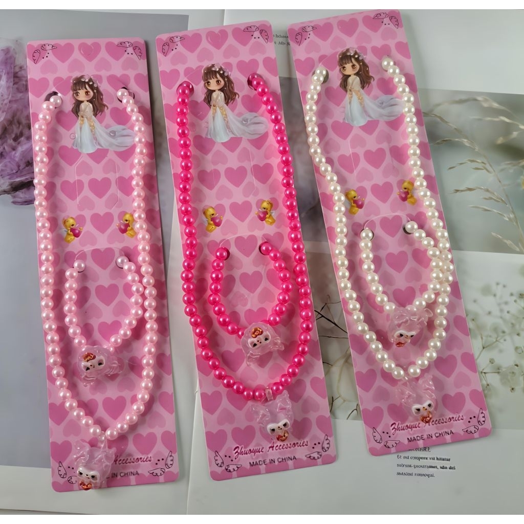 Mainan Aksesoris Hiasan Kalung dan Gelang Set Anak-anak