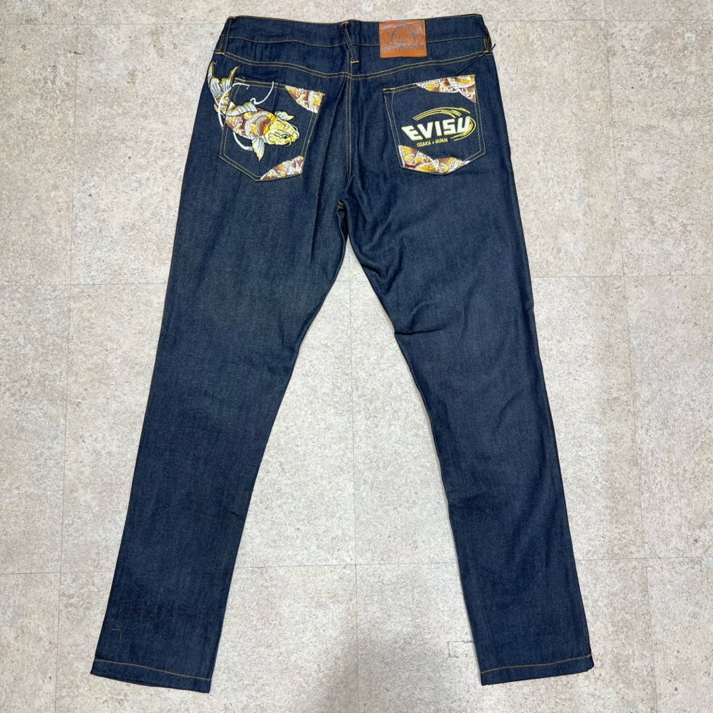 Celana Jeans Pria EVISU Koi Embroidery Denim Jeans PM