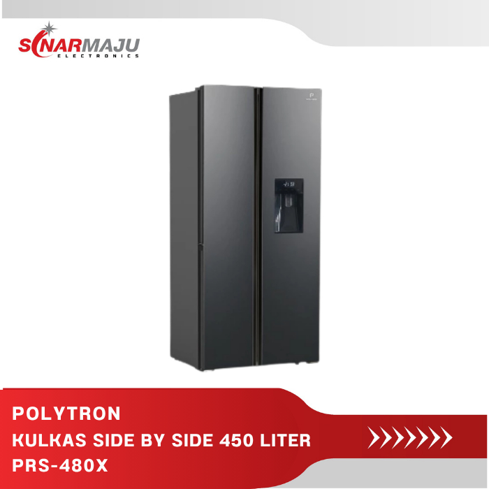 Kulkas Side By Side Polytron 450 Liter Refrigerator Inverter PRS-480X / PRS480X / PRS-480X