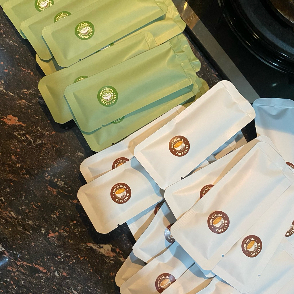 

HOME BARISTA Sachet with Low GI Sugar / Kopi Instant Café Latte dan Matcha Latte
