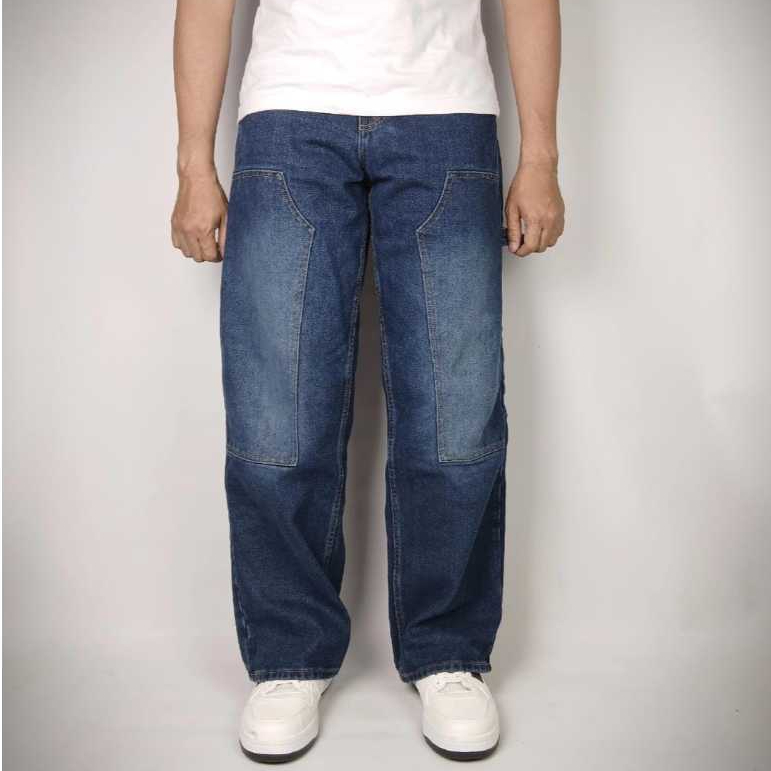 North Up - Celana Denim Pria Loose Jeans Biowash Srub Fading